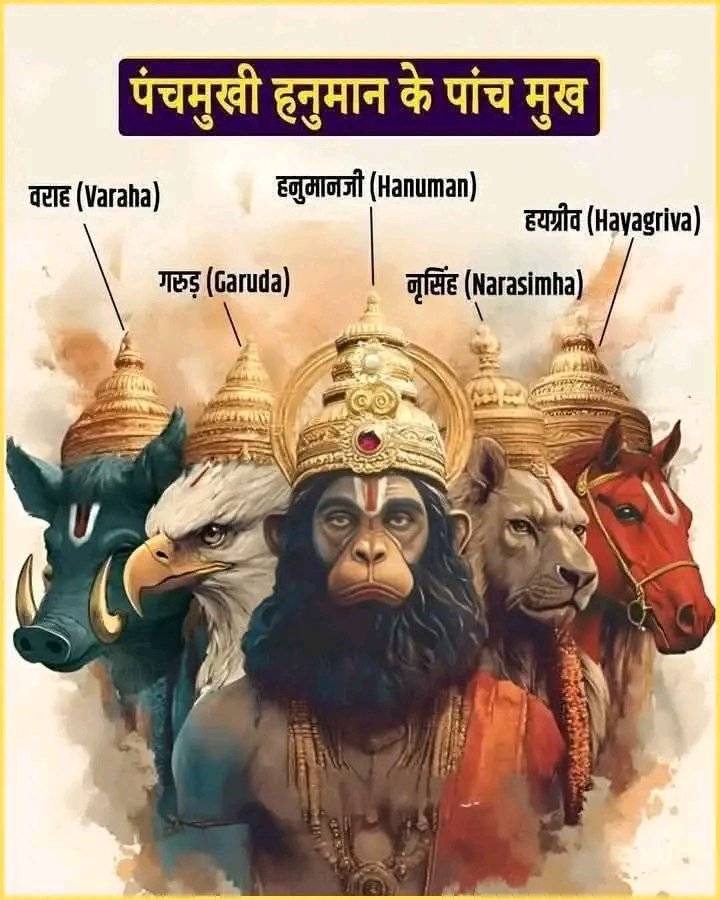 पंचमुखी क्यों हुए हनुमानजी..?? हर मुख का है अपना एक खास महत्व!